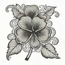 5 leaf clover   tattoo design idea