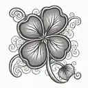 5 leaf clover   tattoo design idea