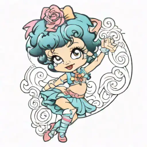betty boop colored pastel tattoo tattoo design idea