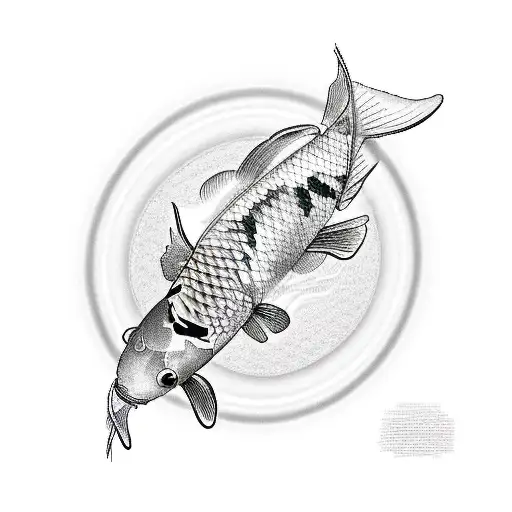 Realism Koi Fish Tattoo Idea - BlackInk AI