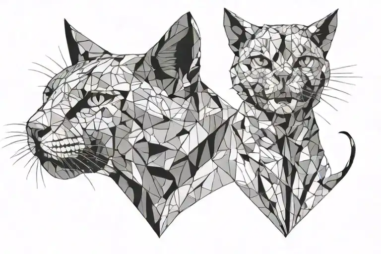 cat smoking a cigarette in his mouth tattoo design idea