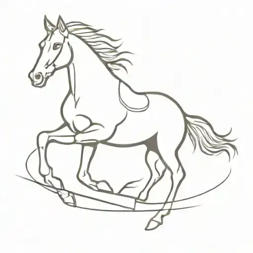 horse jumping tattoo design idea