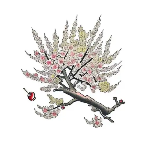 cherry blossom tree  tattoo design idea