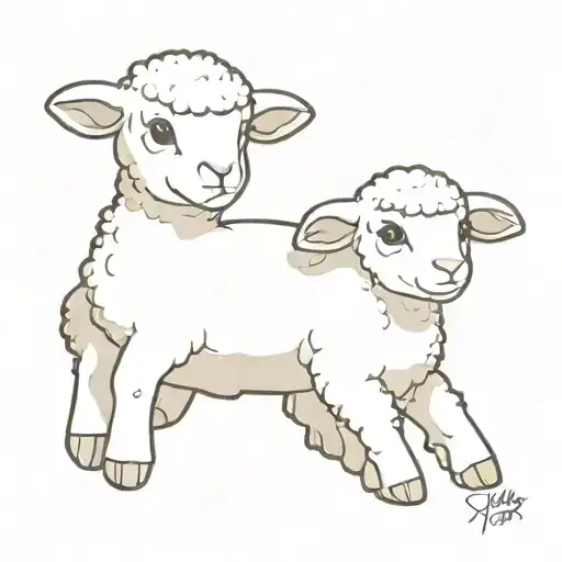 TY lambybaby stuffed lamb sitting tattoo design idea