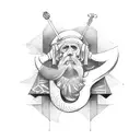 tarot card hermit tattoo design idea