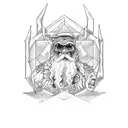 tarot card hermit tattoo design idea