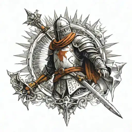 solaire of Astora praising the sun tattoo design idea
