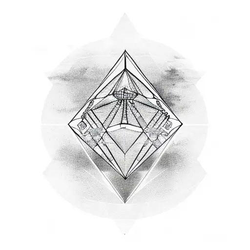 diamond outline with NYC influence by cannabis  tattoo design idea