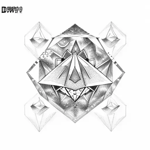 Diamond shaped with cannabis and gundam influence  tattoo design idea