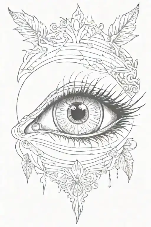 Eye without eyebrows tattoo design idea
