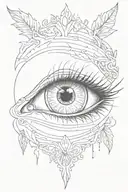 Eye without eyebrows tattoo design idea