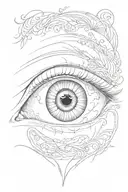 Eye without eyebrows tattoo design idea