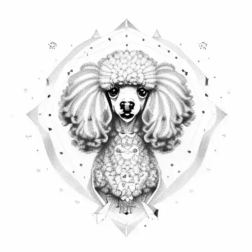 Poodle Constellation tattoo design idea