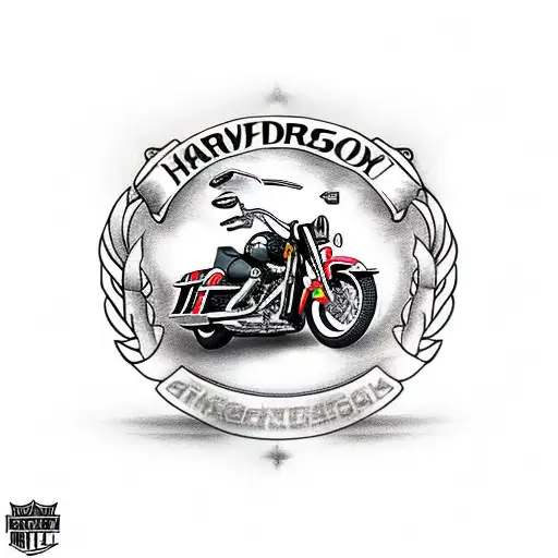Harley Davison motorcycle tattoo design idea
