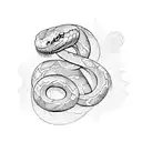 An intricate design of a snake shedding its skin, surrounded by elements of nature like trees and flowers tattoo design idea