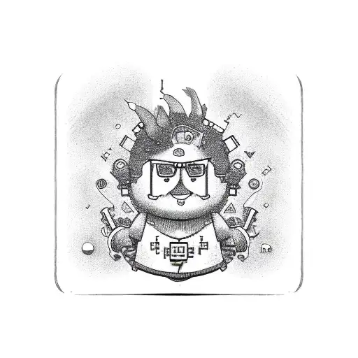 Software developer punk rock mascot tattoo design idea