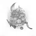 steampunk et voyage  tattoo design idea
