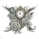 Full Chest and Back Tattoos with Clocks, Guns, Skulls, Roses, and Lions tattoo design idea