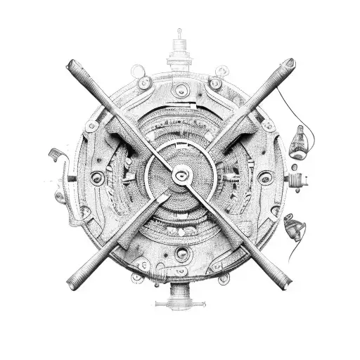 A sleek sports car made of intricate mechanical gears tattoo design idea