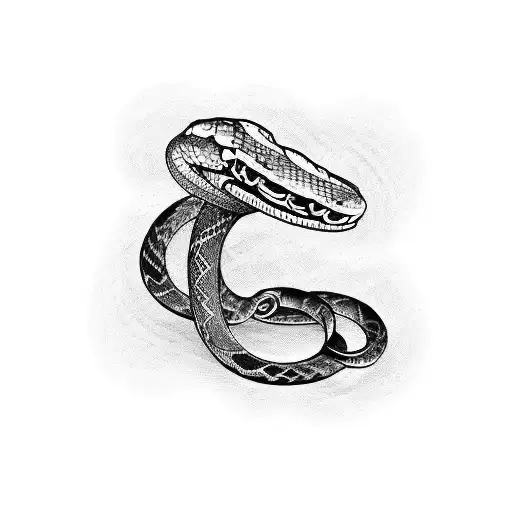 snake and sword tattoo design idea