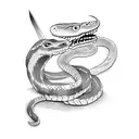 snake and sword tattoo design idea