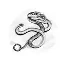snake and sword tattoo design idea
