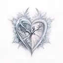 frozen heart tattoo design idea