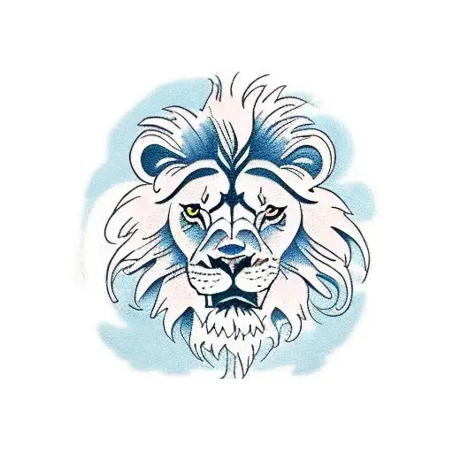 A traditional style tattoo of a lion roaring in front of a European castle, combining the client's love for lions and Europe. tattoo design idea