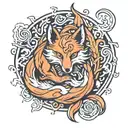  nine tailed fox tattoo design idea