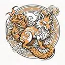  nine tailed fox tattoo design idea