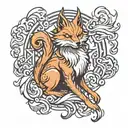  nine tailed fox tattoo design idea