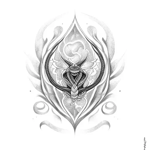  viper with flawer tattoo design idea