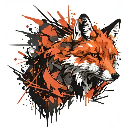 noble and angry fox tattoo design idea