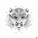 A geometric design incorporating various Brazilian animals like jaguars, macaws, and capybaras, representing the client's favorite things tattoo design idea