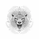 A geometric design incorporating various Brazilian animals like jaguars, macaws, and capybaras, representing the client's favorite things tattoo design idea