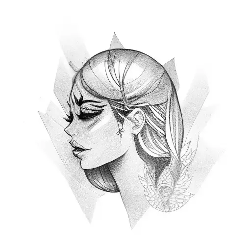 a Woman surrendering tattoo design idea
