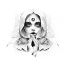 a Woman surrendering tattoo design idea