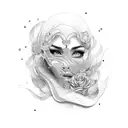 a Woman surrendering tattoo design idea