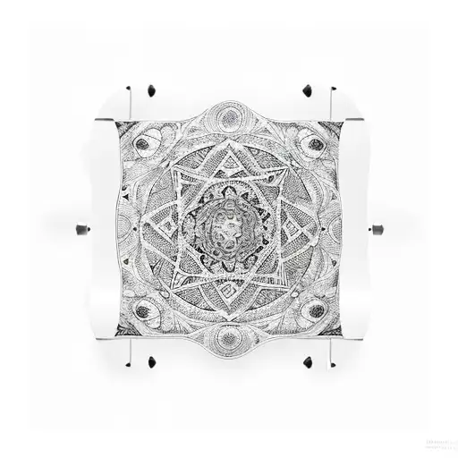 Skateboard deck covered in intricate music-themed patterns tattoo design idea