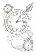 Time is slipping away, clock upper arm tattoo tattoo design idea