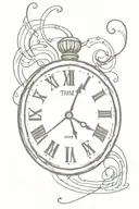 Time is slipping away, clock upper arm tattoo tattoo design idea