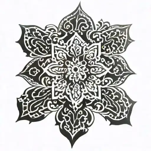 Portuguese tile pattern blending into fijian masi tattoo tattoo design idea