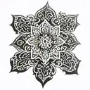 Portuguese tile pattern blending into fijian masi tattoo tattoo design idea