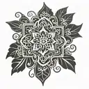 Portuguese tile pattern blending into fijian masi tattoo tattoo design idea