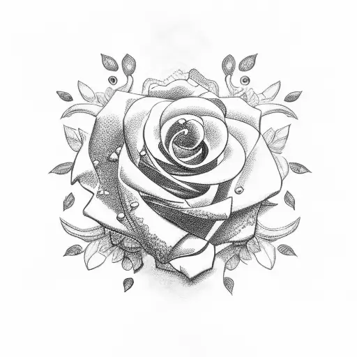 Christian Cross with roses and doves  tattoo design idea