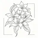 minimal fine line  sampaguita flower tattoo tattoo design idea