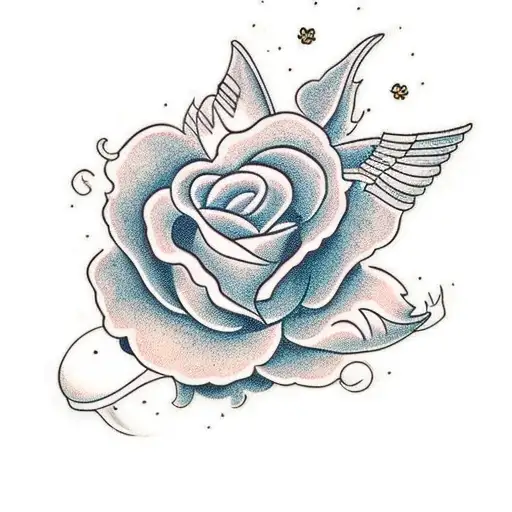 turritela con flores tattoo design idea