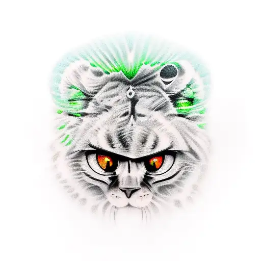 green eye liones tattoo design idea