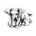 cross elephant trunks tattoo design idea