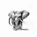 cross elephant trunks tattoo design idea